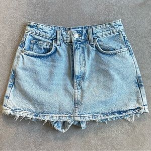 Zara Light Blue Denim Mini Skort